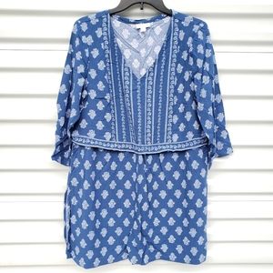 J. Jill Indigo and Ivory Patterned Tunic